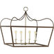 New Traditional 4 Light Antique Brass and Antique Platinum Pendant Ceiling Light